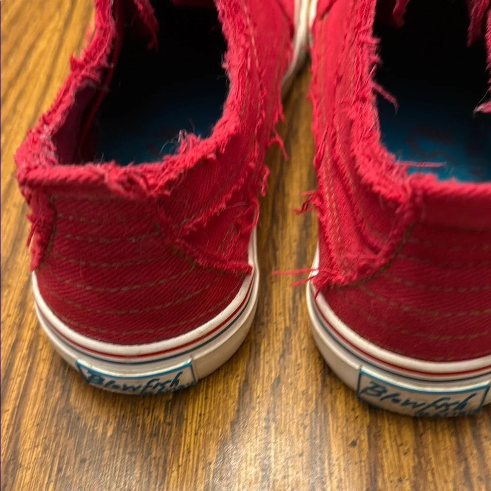 Blowfish Distressed Red Slip-On Canvas Sneakers